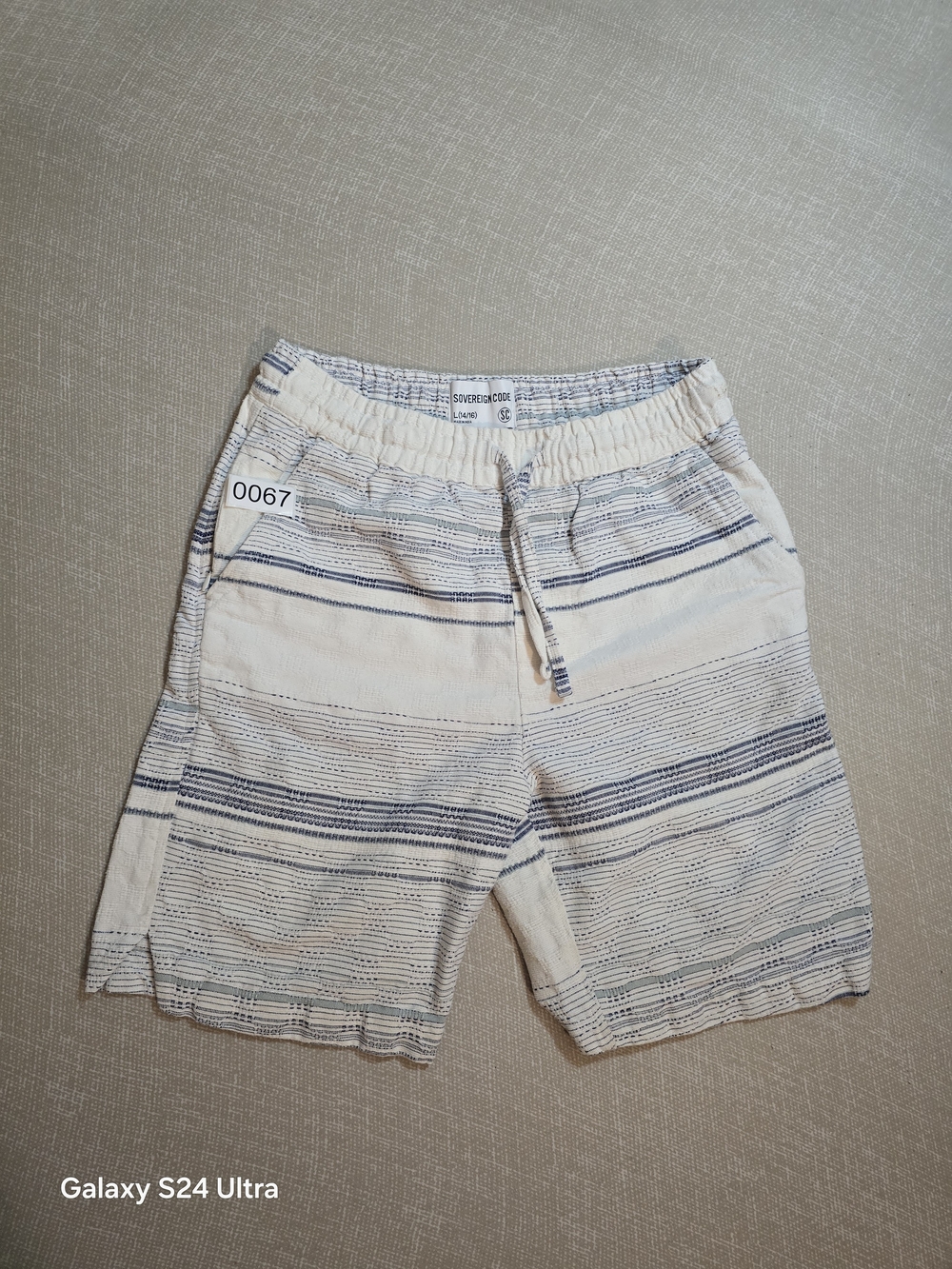 Sovereign Code Boys Elastic Waist Drawstring Shorts with Pockets Size Lg 14-16